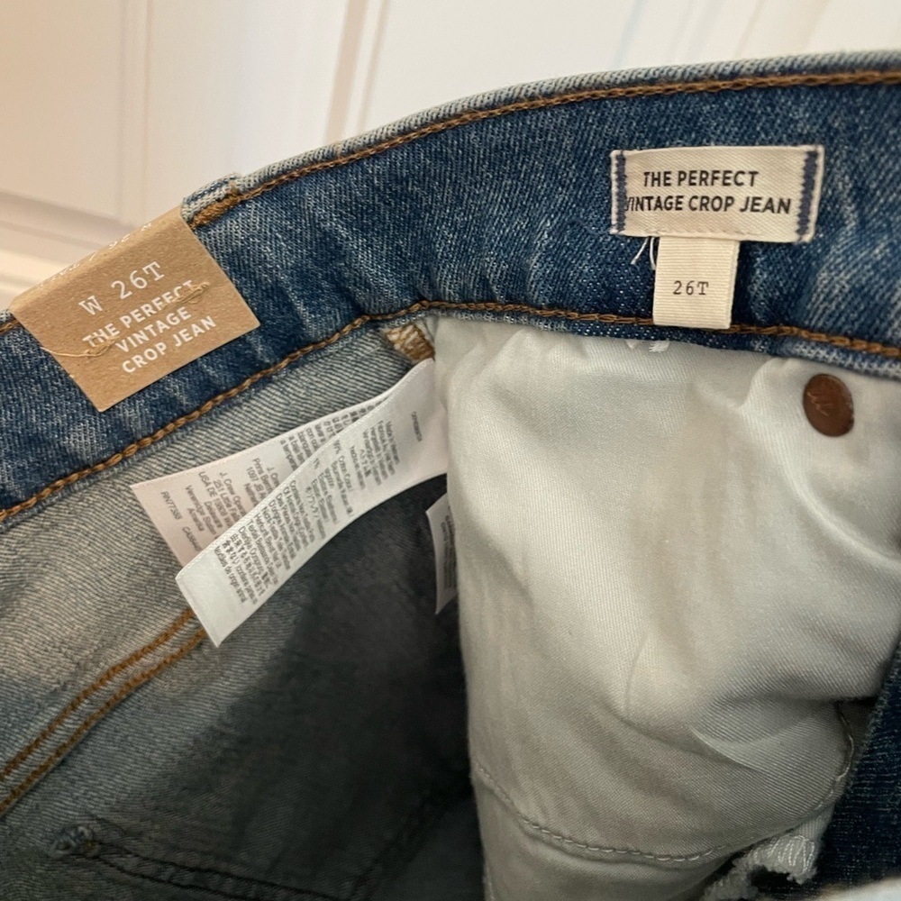 NWT Madewell the perfect vintage crop jean size 26 TALL new with tags - Picture 6 of 6